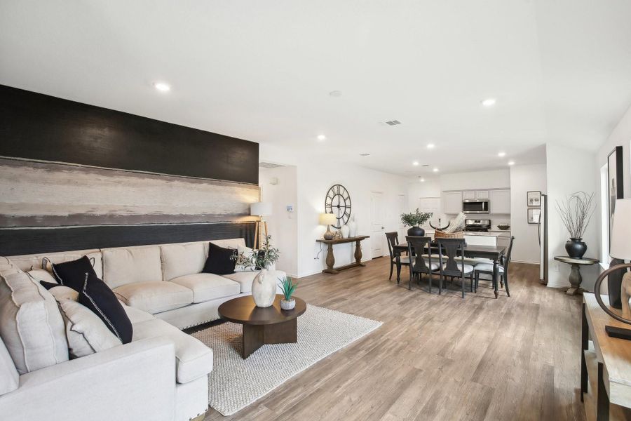 Furnished interior view inside a new home in Mill Creek, Magnolia (Image 7). Furnished interior view inside a new home in Mill Creek, Magnolia (Image 7).