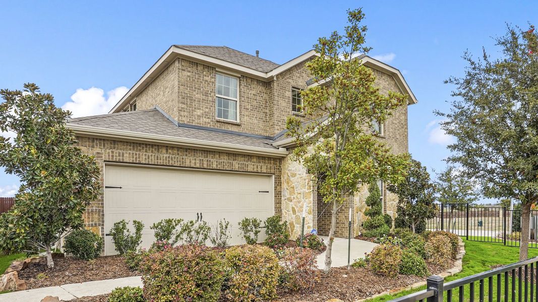 Representative exterior photo of a completed home built from the Galena by D.R. Horton in Lakewood Trails, Forney, TX (Image 1). Representative exterior photo of a completed home built from the Galena by D.R. Horton in Lakewood Trails, Forney, TX (Image 1).