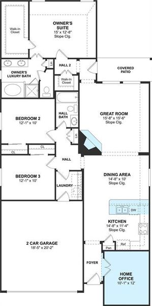 The Fairbanks floor plan by K. Hovnanian® Homes. 1st Floor shown. *Prices, plans, dimensions, features, specifications, materials, and availability of homes or communities are subject to change without notice or obligation.