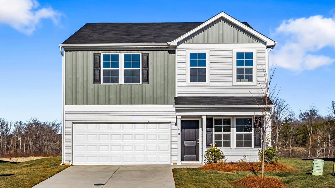 Front exterior of a new home in Bell West, Kernersville, NC, highlighting curb appeal (Image 1). Front exterior of a new home in Bell West, Kernersville, NC, highlighting curb appeal (Image 1).