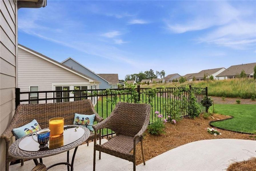 Exterior details and patio area of a home in , Hoschton (Image 36).