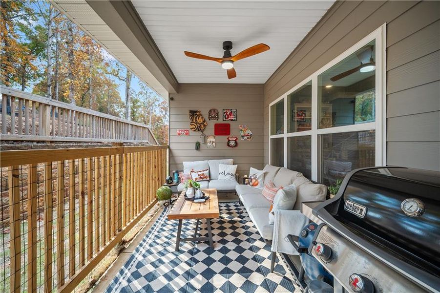 Exterior details and patio area of a home in Holiday Pines, Buford (Image 24).