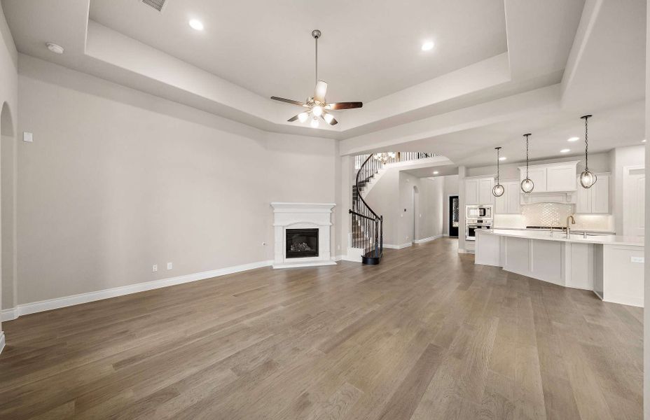 Representative unfurnished interior of a home built from the 3070 by Ravenna Homes in The Highlands 55′, Porter (Image 27).