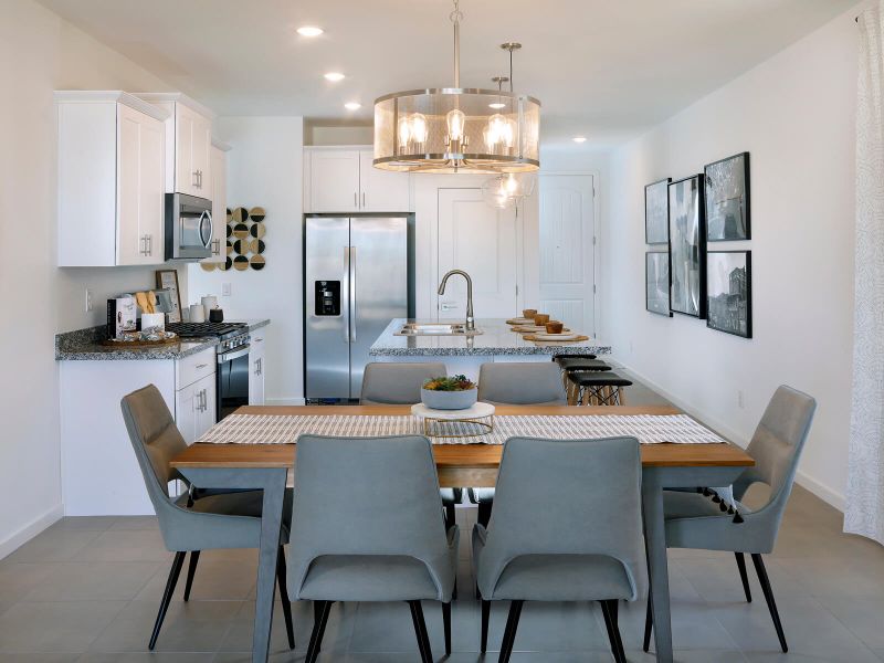 The open-concept kitchen is perfect for hosting.