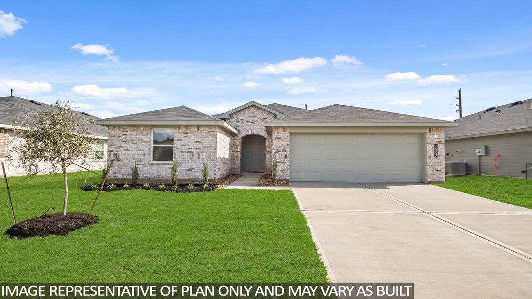 Representative exterior photo of a completed home built from the Huntsville by D.R. Horton in Grand Pines, Magnolia, TX (Image 23).