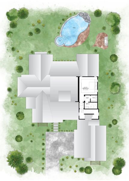 2D floor plan layout of this home in Amarra - Barton Creek, Austin, TX (Image 3).