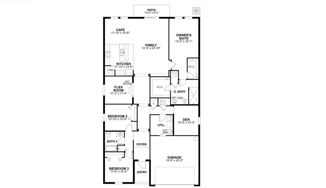 2D floor plan layout for the Maui by M/I Homes in Fox Branch, Lakeland, FL (Image 3). 2D floor plan layout for the Maui by M/I Homes in Fox Branch, Lakeland, FL (Image 3).