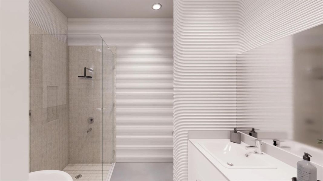 Furnished interior view inside a new home in Wolf Ranch: Genesis Collection, Georgetown (Image 7). Furnished interior view inside a new home in Wolf Ranch: Genesis Collection, Georgetown (Image 7).