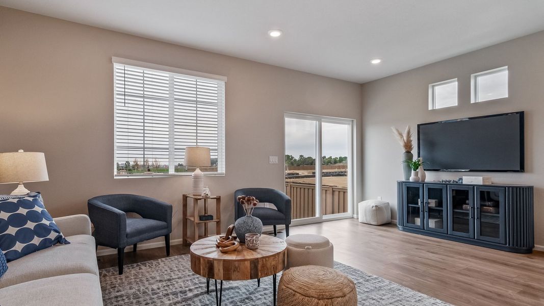 Furnished interior view inside a new home in Thompson River Ranch, Johnstown (Image 18).