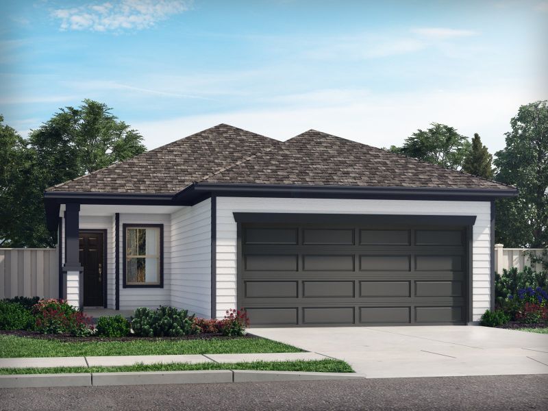Front exterior of a new home in Lakehaven - Spring Series, Farmersville, TX, highlighting curb appeal (Image 1). Front exterior of a new home in Lakehaven - Spring Series, Farmersville, TX, highlighting curb appeal (Image 1).