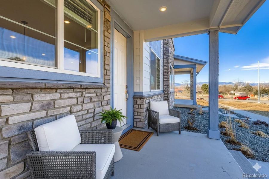 virtually staged front porch