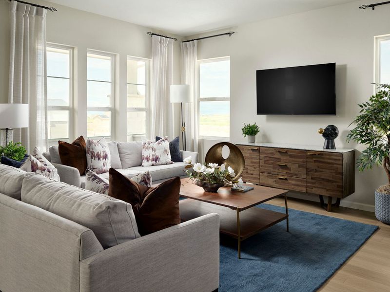 Representative furnished interior of a home built from the 3202 by Tri Pointe Homes in The Aurora Highlands, Aurora (Image 3).
