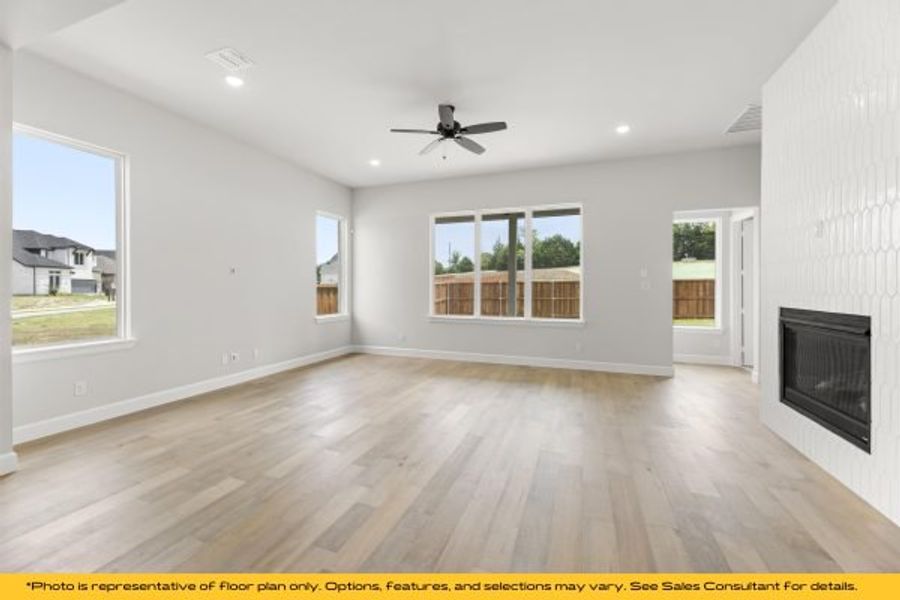 Representative unfurnished interior of a home built from the The Barbados by Stonefield Homes in The Highlands, Rockwall (Image 65).