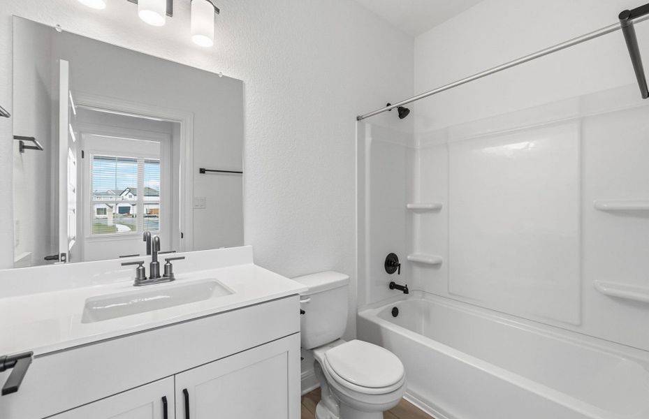 Furnished interior view inside a new home in Santa Rita Ranch, Liberty Hill (Image 8). Furnished interior view inside a new home in Santa Rita Ranch, Liberty Hill (Image 8).