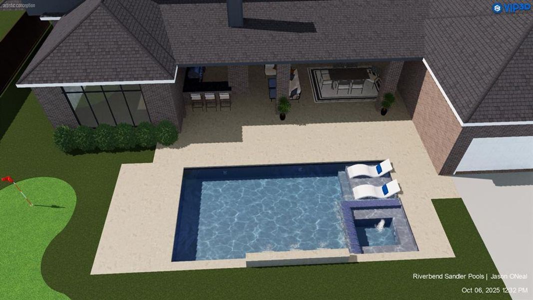 Pool rendering to show size of yard