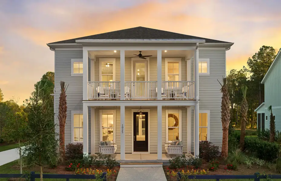 Front exterior of a new home in Heartwood, Richmond Hill, GA, highlighting curb appeal (Image 1). Front exterior of a new home in Heartwood, Richmond Hill, GA, highlighting curb appeal (Image 1).