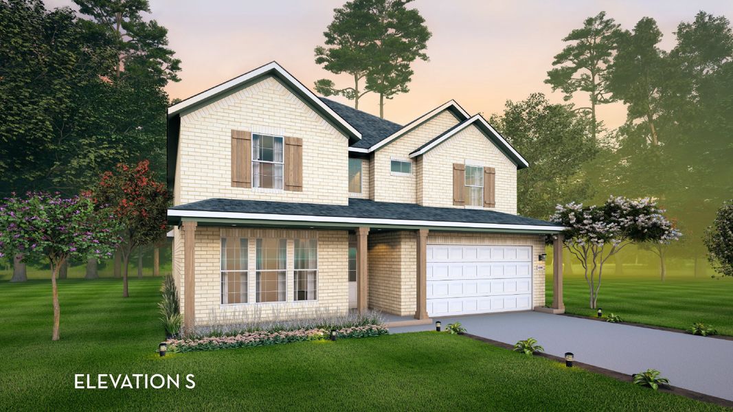 Representative exterior photo of a completed home built from the Southfork by CastleRock Communities in Green Meadows, Celina, TX (Image 22).