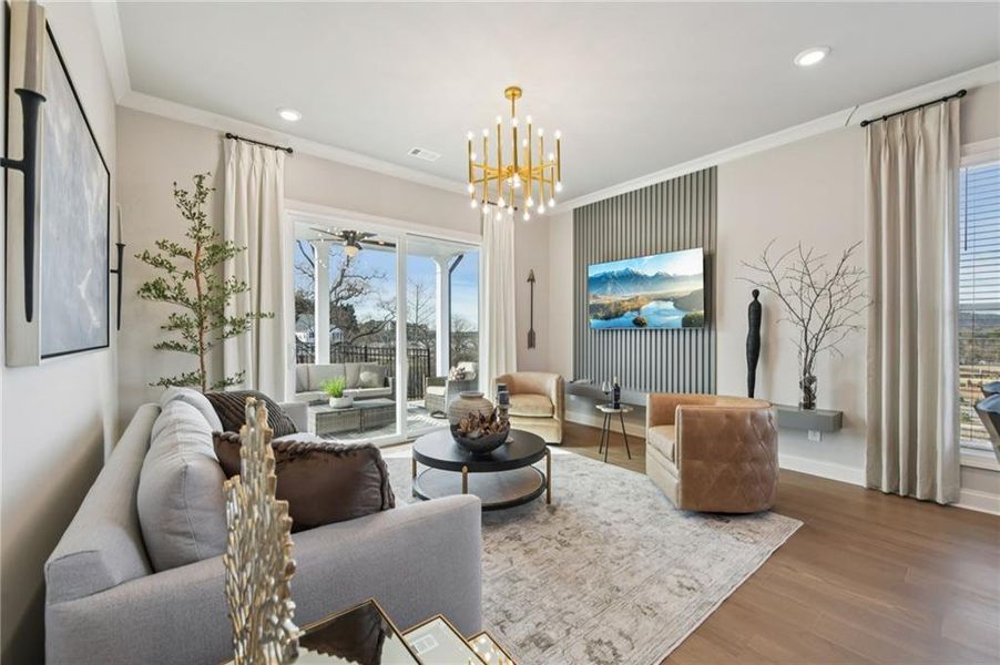 Furnished interior view inside a new home in Palisades Single Family, Cumming (Image 7).