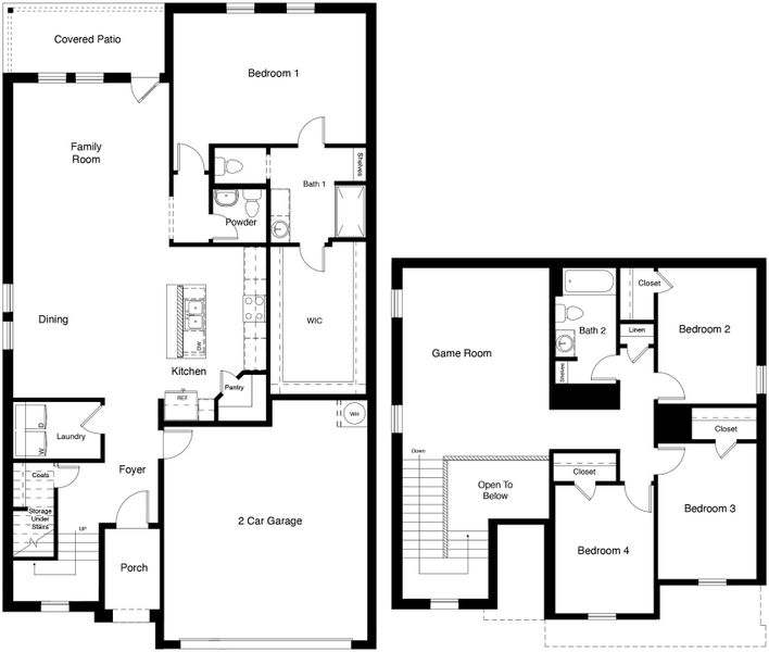 2D floor plan layout for the PIERCE by D.R. Horton in Legado, Cleburne, TX (Image 3). 2D floor plan layout for the PIERCE by D.R. Horton in Legado, Cleburne, TX (Image 3).