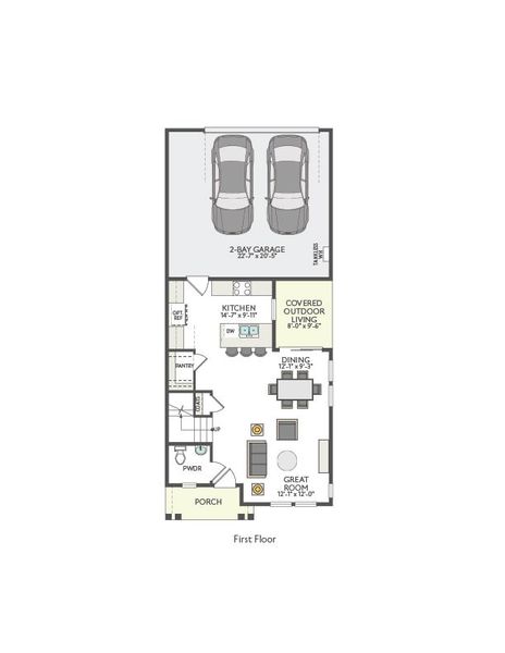 2D floor plan layout for the Frost by Tri Pointe Homes in Paley Park at Easton Park, Austin, TX (Image 5). 2D floor plan layout for the Frost by Tri Pointe Homes in Paley Park at Easton Park, Austin, TX (Image 5).