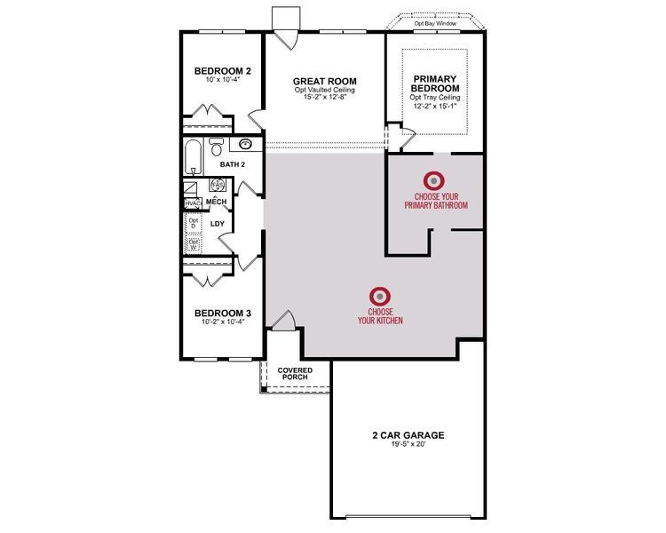 2D floor plan layout for the Camden by Beazer Homes in Inlet Keys, Murrells Inlet, SC (Image 3).