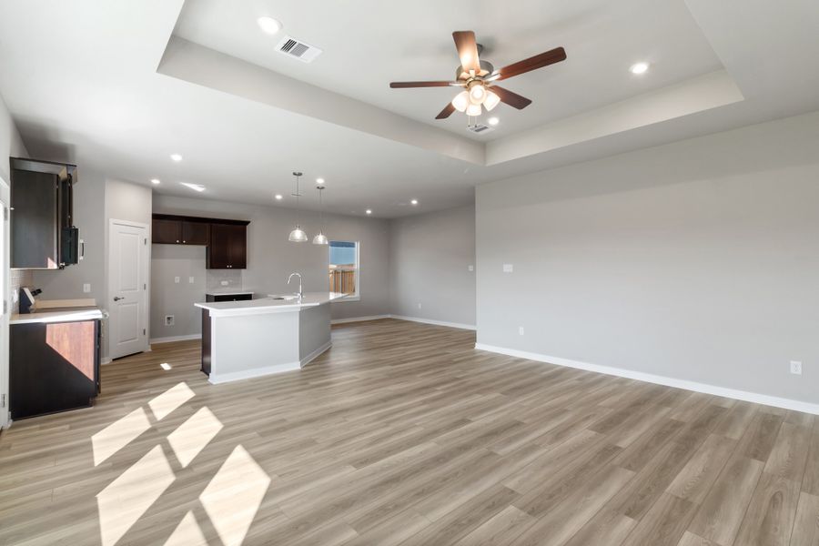 Representative unfurnished interior of a home built from the Marfa by Omega Builders in Hillside Village, Temple (Image 12). Representative unfurnished interior of a home built from the Marfa by Omega Builders in Hillside Village, Temple (Image 12).