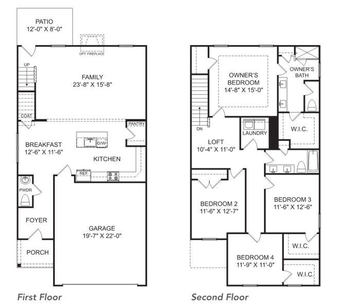 2D floor plan layout of this home in Victorywoods Village, Columbia, SC (Image 4).