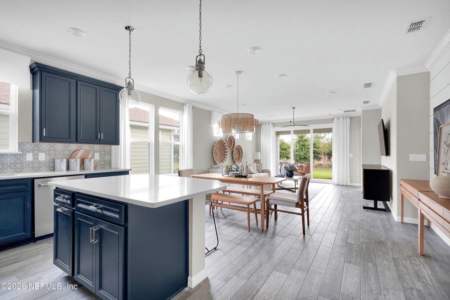 Furnished interior view inside a new home in Del Webb Wildlight, Yulee (Image 8).