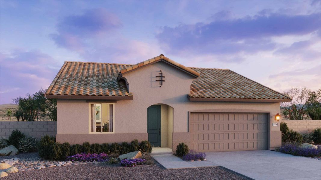 Representative exterior photo of a completed home built from the 4003 by Risewell Homes in Copper Falls, Goodyear, AZ (Image 3).