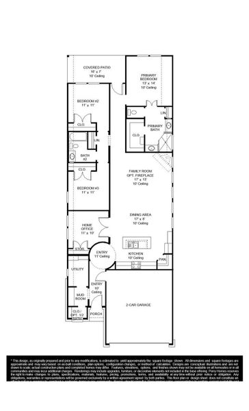 2D floor plan layout of this home in The Grand Prairie 40', Hockley, TX (Image 2).