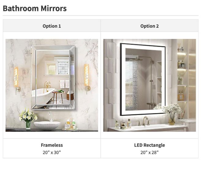 mirrors, more to choose from