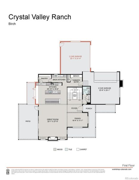2D floor plan layout of this home in Signature at Crystal Valley, Castle Rock, CO (Image 4).
