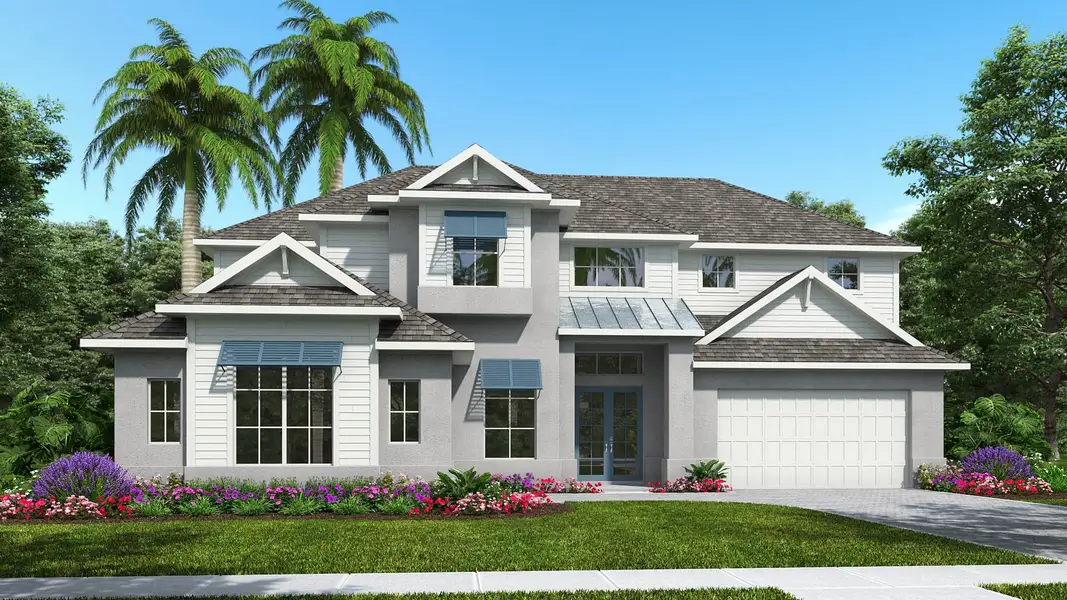 Representative exterior photo of a completed home built from the 4894F by Perry Homes in Star Farms at Lakewood Ranch, Bradenton, FL (Image 1). Representative exterior photo of a completed home built from the 4894F by Perry Homes in Star Farms at Lakewood Ranch, Bradenton, FL (Image 1).