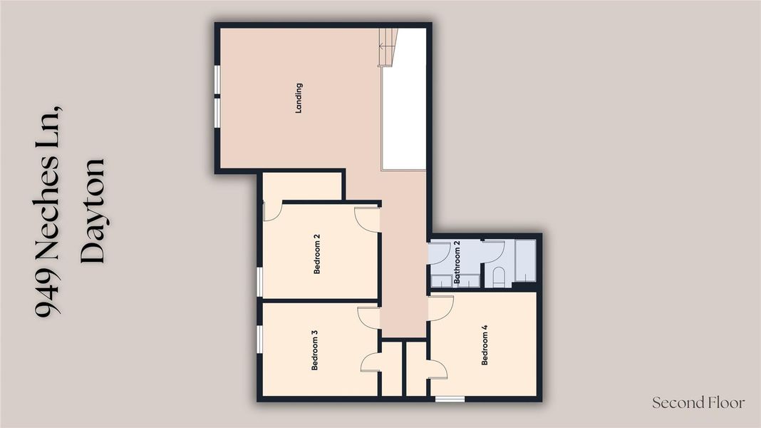 2D floor plan layout of this home in River Ranch Meadows, Dayton, TX (Image 3).