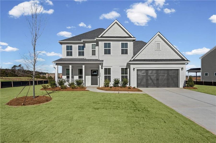 Front exterior of a new home in Creekside at Skelton, Jefferson, GA, highlighting curb appeal (Image 28).