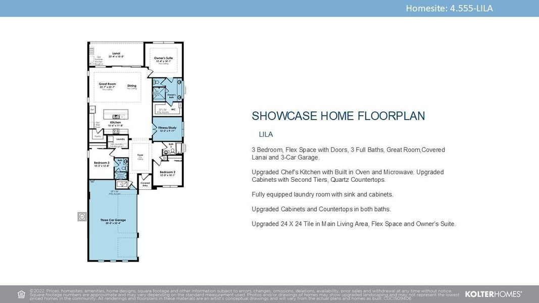 2D floor plan layout of this home in Cresswind Palm Beach at Westlake, Westlake, FL (Image 3).