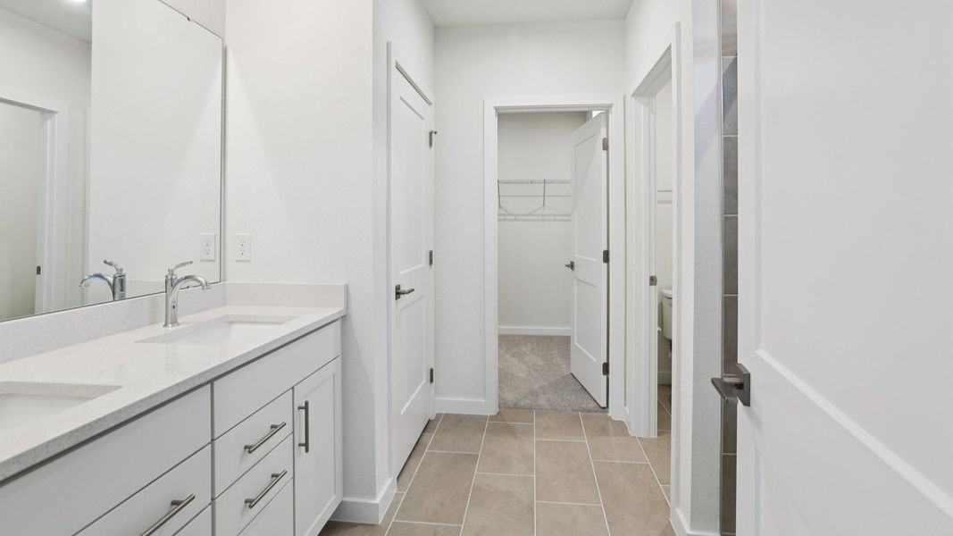 Naples First Floor Primary Suite with en suite bath with large walk-in closet at Grasslands West in Lakeland FL