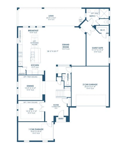 2D floor plan layout for the Madeira III by Homes by WestBay in Pasadena Woods, Wesley Chapel, FL (Image 3). 2D floor plan layout for the Madeira III by Homes by WestBay in Pasadena Woods, Wesley Chapel, FL (Image 3).
