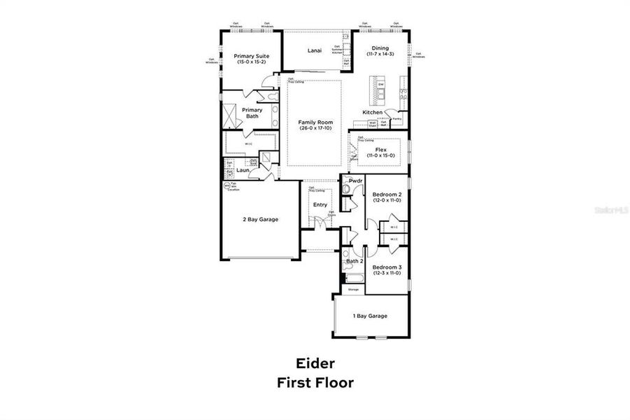 2D floor plan layout of this home in Serengeti, Spring Hill, FL (Image 4).