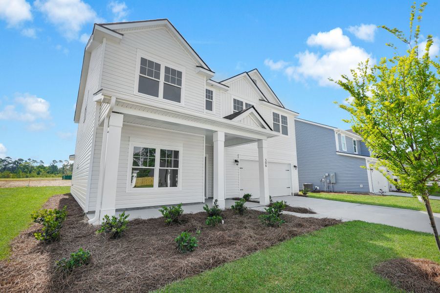 Front exterior of a new home in Belair East, Statesboro, GA, highlighting curb appeal (Image 18).