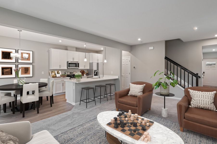 Representative furnished interior of a home built from the Hudson by Fischer Homes in Villas at Gold Creek, Dawsonville (Image 25).
