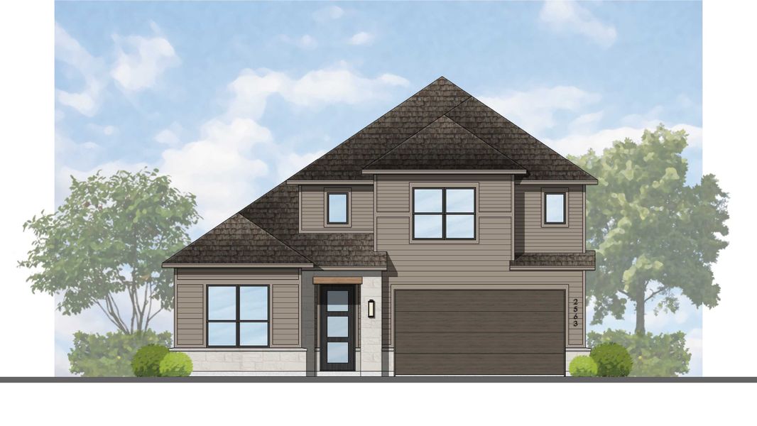 Representative rendering of the exterior for the Torres Plan by Highland Homes (Image 3).