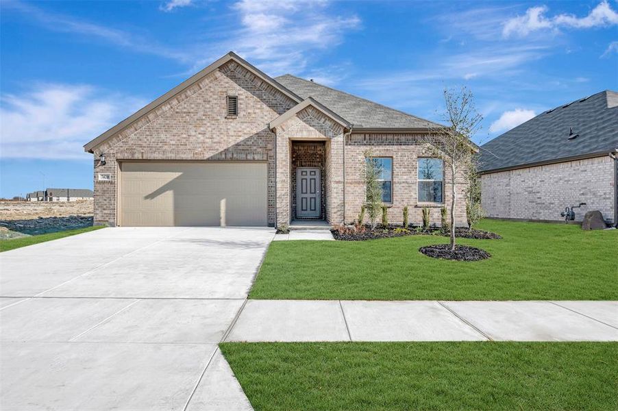 Front exterior of a new home in Meadow Park, Ponder, TX, highlighting curb appeal (Image 1). Front exterior of a new home in Meadow Park, Ponder, TX, highlighting curb appeal (Image 1).