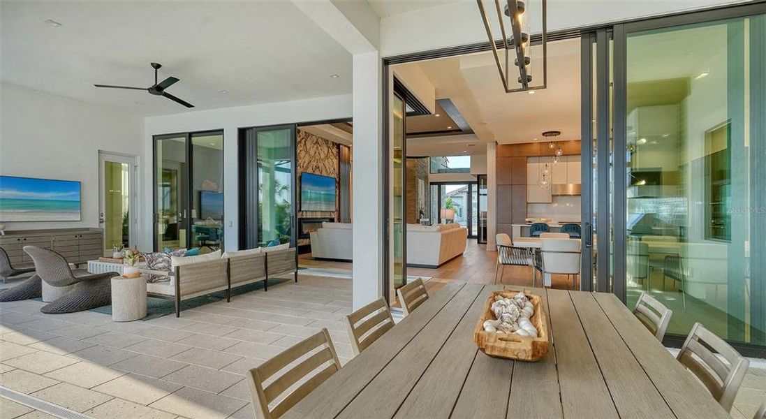 Exterior details and patio area of a home in Wild Blue at Waterside, Sarasota (Image 29).