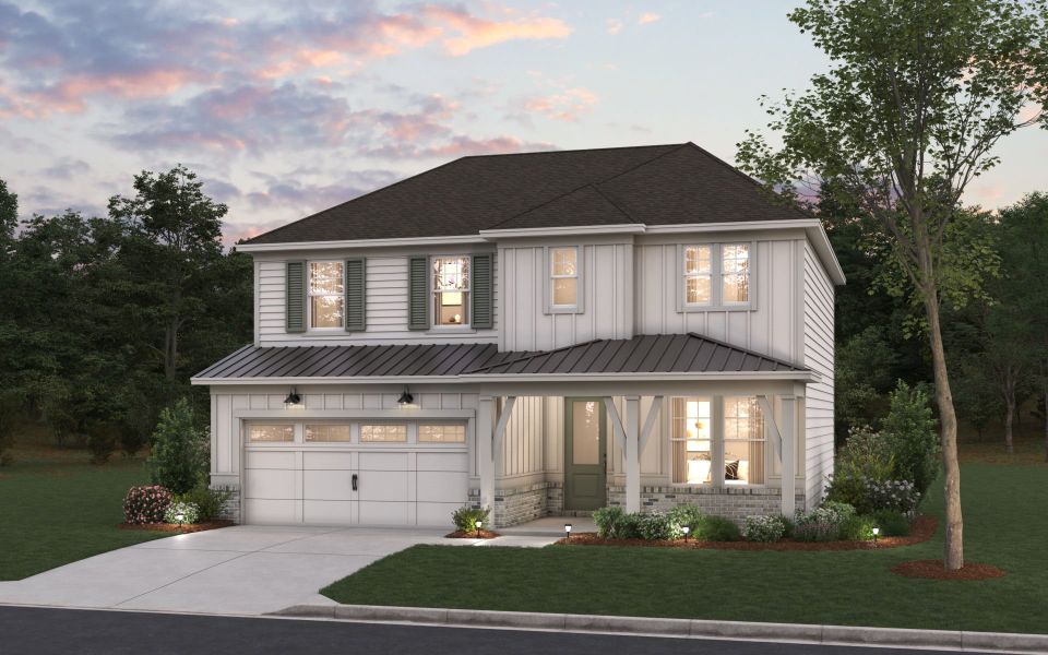 Representative exterior photo of a completed home built from the Tower by Pulte Homes in Everhour, Newnan, GA (Image 10).