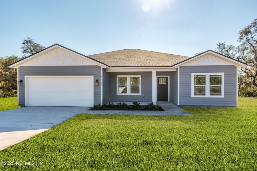 Front exterior of a new home in , Keystone Heights, FL, highlighting curb appeal (Image 16).