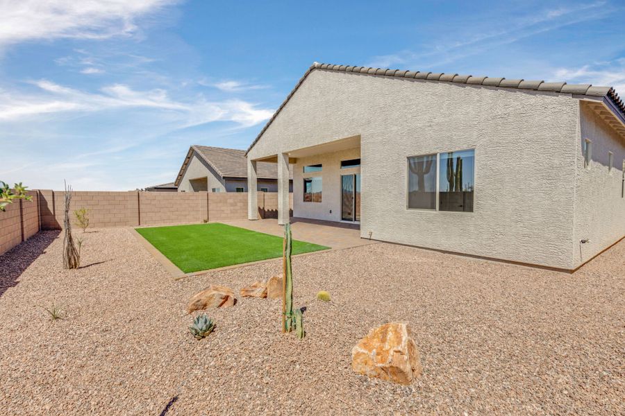 Exterior details and patio area of a home in Saguaro Reserve II, Marana (Image 9).