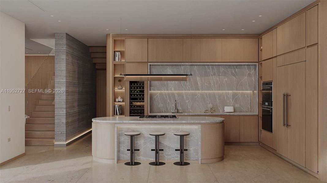 Furnished interior view inside a new home in , Miami Beach (Image 10).