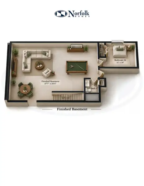 2D floor plan layout for the The Boulder by Norfolk Homes in Offsite Builds Southern Michigan, Ann Arbor, MI (Image 5).
