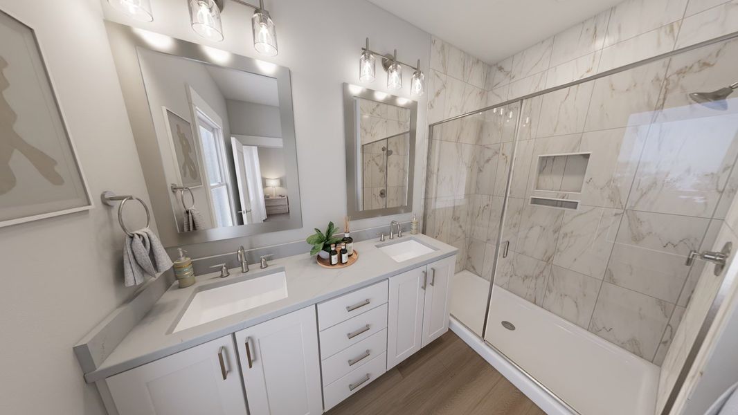 Representative furnished interior of a home built from the Atlas - Midtown Collection by Baker Residential in Atwater Station - Midtown Collection, Fuquay Varina (Image 14).